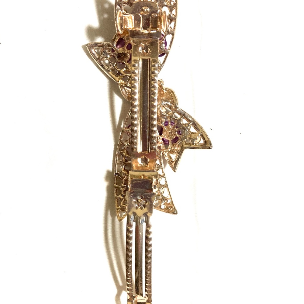 NWOT Rhinestone/Rose Bow Barrette - Picture 5 of 5